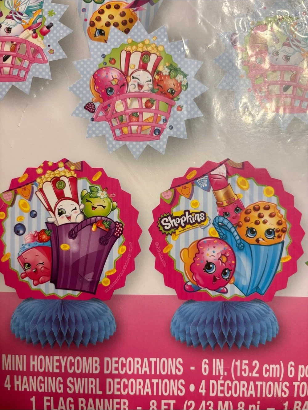 Shopkins Pink Party Decorations and Invitations- 5 packs assortment